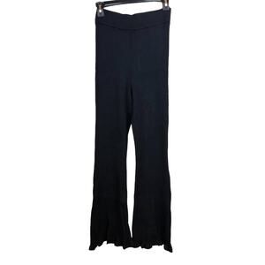 Abercrombie & Fitch Women's Sz: XS Black Viscose Knit Ruffle Bell Bottom Pants